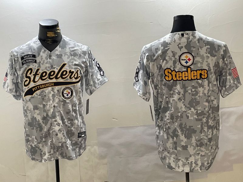 Men Pittsburgh Steelers Blank Nike Arctic Camo 2024 Salute to Service Limited NFL Jersey style 1->pittsburgh steelers->NFL Jersey